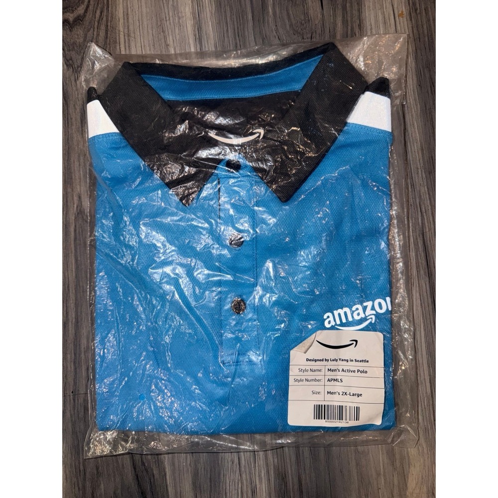 Amazon Active Polo Shirt Blue Men's Size 2XL New